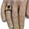 Anillo de Hombre 01.266.0016.2.11 Oro Laminado, con Zirconia Cubica Zafiro Azul y Blanca, Pulido, Dorado