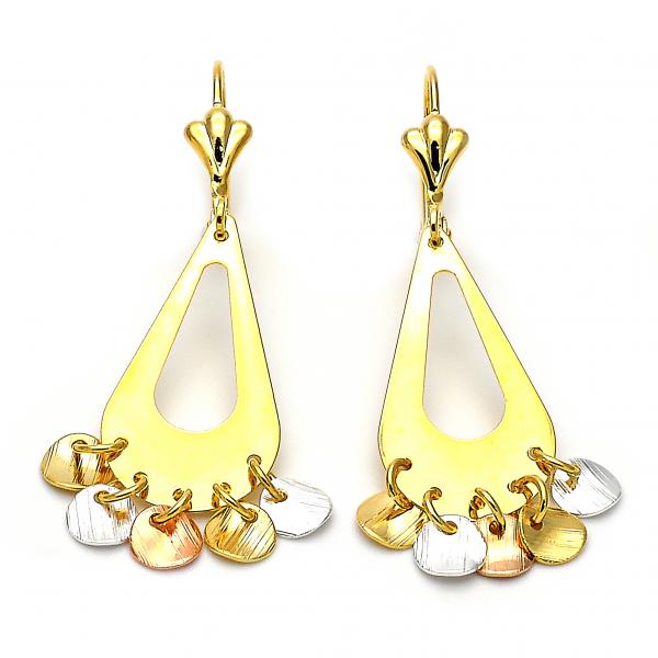 Arete Chandelier 02.32.0198 Oro Laminado, Diamantado, Tricolor