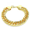 Pulsera Básica 03.331.0150.09 Oro Laminado, Diseño de Chunky, Pulido, Dorado