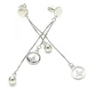 Arete Dormilona 02.186.0198 Plata Rodinada, Diseño de Bola, con Micro Pave Blanca, Pulido, Rodinado