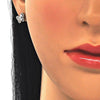 Arete Dormilona 02.369.0007 Plata Rodinada, Diseño de Mariposa, con Zirconia Cubica Blanca, Pulido, Rodinado