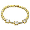 Pulsera Elegante 03.283.0129.07 Oro Laminado, con Zirconia Cubica Blanca, Pulido, Dorado