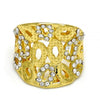 Anillo Multi Piedra 01.241.0044.08 Oro Laminado, con Cristal Blanca, Pulido, Dorado