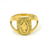 Anillo de Hombre 5.178.009.12 Oro Laminado, Diseño de Virgen Maria, Pulido, Dorado