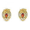 Arete Dormilona 02.387.0010.2 Oro Laminado, con Zirconia Cubica Granate y Blanca, Pulido, Dorado