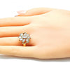 Anillo Multi Piedra 01.210.0094.08 Oro Laminado, con Zirconia Cubica Blanca, Pulido, Dorado