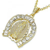 Dije Religioso 05.351.0148 Oro Laminado, Diseño de Guadalupe, con Cristal Blanca, Pulido, Dorado