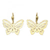 Arete Colgante 5.106.011 Oro Laminado, Diseño de Mariposa, Diamantado, Dorado