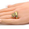 Anillo Multi Piedra 01.241.0022.09 Oro Laminado, con Cristal Blanca, Pulido, Dorado