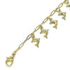 Pulsera de Dije 03.372.0017.08 Oro Laminado, Diseño de Delfin y Paperclip, Diseño de Delfin, Pulido, Dorado