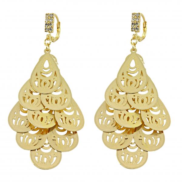 Arete Chandelier 5.069.003.1 Oro Laminado, Diseño de Gota, con Zirconia Cubica Blanca, Diamantado, Dorado