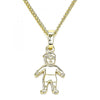 Collares con Dije 04.213.0194.20 Oro Laminado, Diseño de Nino Pequeno, Pulido, Dorado