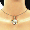 Collares con Dije 04.380.0025.4.20 Oro Laminado, Diseño de Elefante, con Cristal Blanca y Negro, Esmaltado Rosado, Dorado