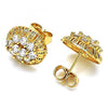 Arete Dormilona 02.387.0091 Oro Laminado, con Zirconia Cubica Blanca, Pulido, Dorado