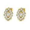 Arete Dormilona 02.387.0095 Oro Laminado, Diseño de Ojo Griego, con Zirconia Cubica Blanca, Pulido, Dorado