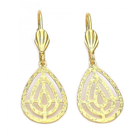 Arete Colgante 5.068.015 Oro Laminado, Diamantado, Dorado