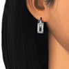 Argolla Pequeña 02.210.0302.8.20 Rodio Laminado, con Zirconia Cubica Negro y Blanca, Pulido, Rodinado