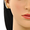 Arete Orejera 02.210.0734 Oro Laminado, con Zirconia Cubica Blanca, Pulido, Dorado