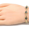 Pulsera Elegante 03.357.0015.3.07 Oro Laminado, con Zirconia Cubica Negro, Pulido, Dorado