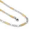 Collar y Pulso 04.113.0045.24 Acero Inoxidable, Diseño de Llave Griega, Diamantado, Dos Tonos
