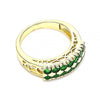 Anillo Multi Piedra 01.346.0023.3.08 Oro Laminado, con Zirconia Cubica Verde, Pulido, Dorado