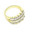 Anillo Multi Piedra 01.346.0020.08 Oro Laminado, con Zirconia Cubica Blanca, Pulido, Dorado