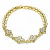 Pulsera Elegante 03.357.0015.07 Oro Laminado, con Zirconia Cubica Blanca, Pulido, Dorado