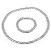 Collar y Pulso 06.116.0027 Acero Inoxidable, Diseño de Cubana Pave, Diamantado, Acero