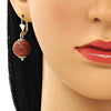 Arete Colgante 02.63.2748 Oro Laminado, Diseño de Bola, Pulido, Dorado
