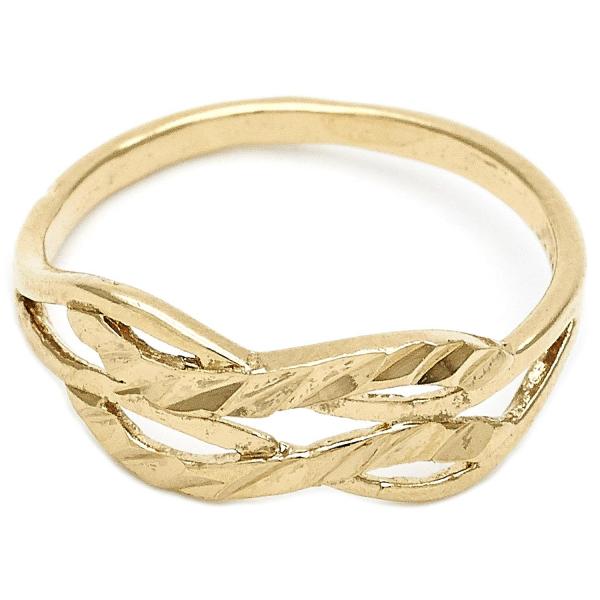 Anillo Elegante 01.63.0553.06 Oro Laminado, Diseño de Infinito, Diamantado, Dorado