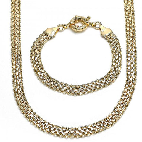 Collar y Pulso 06.319.0006 Oro Laminado, Diseño de Chunky, Pulido, Dorado