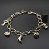 Pulsera de Dije 5.022.002 Oro Laminado, Diseño de Zapato, Diamantado, Dorado