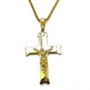 Collares con Dije 04.116.0052.2.30 Acero Inoxidable, Diseño de Crucifijo, Pulido, Dorado