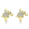 Argolla Huggie 02.210.0610.15 Oro Laminado, Diseño de Elefante, con Zirconia Cubica Blanca, Pulido, Dorado
