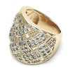 Anillo Multi Piedra 01.346.0013.08 Oro Laminado, con Micro Pave Blanca, Pulido, Dorado