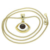 Collares con Dije 04.351.0027.1.20 Oro Laminado, Diseño de Ojo Griego, Pulido, Dorado
