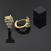 Argolla Huggie 097.017.1 Oro Laminado, Diseño de Uva y Oja, Diseño de Uva, con Zirconia Cubica Blanca, Diamantado, Dorado
