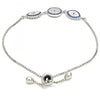 Pulsera Elegante 03.369.0007.10 Plata Rodinada, con Zirconia Cubica Zafiro Azul y Blanca, Pulido, Rodinado