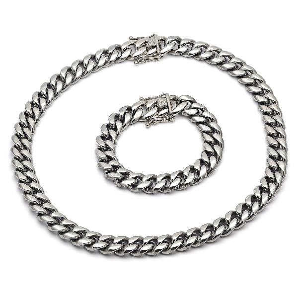 Collar y Pulso 06.116.0041 Acero Inoxidable, Diseño de Miami Cubana, Pulido, Acero