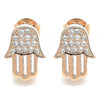Arete Dormilona 02.336.0133.1 Plata Rodinada, Diseño de Mano de Dios, con Zirconia Cubica Blanca, Pulido, Oro Rosado