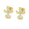Arete Dormilona 02.310.0066 Oro Laminado, Diseño de Angel, con Zirconia Cubica Blanca, Pulido, Dorado