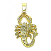 Dije Elegante 5.187.021 Oro Laminado, Diseño de Escorpion, Diamantado, Dorado