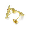 Arete Dormilona 02.156.0620 Oro Laminado, Diseño de Angel, con Micro Pave Blanca, Pulido, Dorado