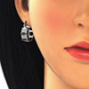 Argolla Pequeña 02.210.0301.8.15 Rodio Laminado, con Zirconia Cubica Negro y Blanca, Pulido, Rodinado