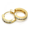 Argolla Huggie 02.99.0029.3.20 Oro Laminado, con Zirconia Cubica Blanca, Pulido, Dorado