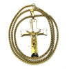 Collares con Dije 04.116.0052.2.30 Acero Inoxidable, Diseño de Crucifijo, Pulido, Dorado