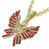 Dije Elegante 05.351.0124.2 Oro Laminado, Diseño de Mariposa, con Cristal Granate, Pulido, Dorado