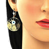 Arete Colgante 02.351.0099 Oro Laminado, Diseño de Guadalupe y Ojo Griego, Diseño de Guadalupe, Pulido, Dorado