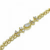Pulsera Elegante 03.357.0013.07 Oro Laminado, con Zirconia Cubica Blanca, Pulido, Dorado