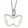 Gargantilla Elegante 10.174.0172.18 Plata Rodinada, Diseño de Mariposa, con Zirconia Cubica Blanca, Diamantado, Plateado